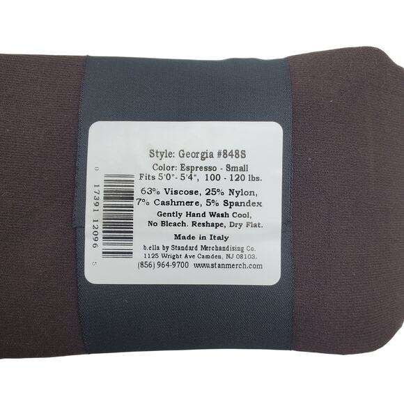 Italian Cashmere Tights Espresso Brown SMALL B.ella Georgia Viscose Blend NWT - Picture 3 of 6